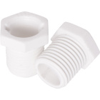 Hex head nipple with 10mm long thread M10x1, in white thermoplastic resin