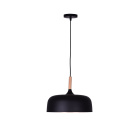 Suspensão HALLE D.30cm 1xE27 em metal preto com interior em dourado