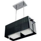Ceiling Lamp ROBERTA square 2xE27 L.46xW.20xH.Reg.cm Acrylic Black/Chrome