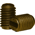 M7x1 grub screw with flat slot for cord grip and ceiling-roses, in gold thermoplastic resin, H.10mm