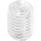 M7x1 grub screw with flat slot for cord grip and ceiling-roses, transparent resin, H.10mm