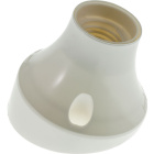 White E27 spot light with inclined base assembled with one-piece lampholder, in thermoplastic resin