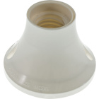 White E27 spot light with straight base assembled with 1-piece lampholder, in thermoplastic resin
