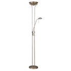 Lámpara de Pie RAGNAR 30+5W LED 4000K 2700+450lm A.180xD.25cm cuero
