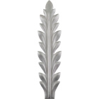 Ornamento estampado em forma de folha L.3,8xAlt.16,7cm, em ferro bruto
