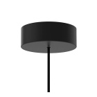 Black ceiling-rose D.10c6xH.3,5cm with accessories