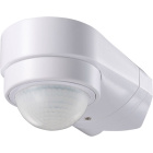 Sensor de movimento IR branco IP65, ângulo de detecção 240°, em PC com protecção UV
