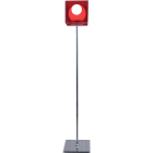 Lámpara de Pie RITA 1xE27 L.25xAn.25xAl.170cm Acrílico Rojo/Cromo
