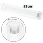 Tubo LOFOI cilíndrico de cristal transparente Al.22cm, para G9 (rosca)