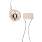 White GU10 porcelain lampholder with 15cm thread