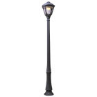 Farola SERGIO 1xE27 30W con pulsador CCT (3colores) IP55 L.33xAn.33xAl.237cm resina negra