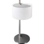 Table Lamp ALANDRA round 1xE14 H.41xD.18cm White/Satin Nickel