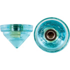 Blue glass end stone with screw thread D.4,5cm and 1 hole D.1cm.