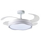 Ceiling fan DC CRETA white, 4 retractable blades, 72W LED 3000|4000|6000K, H.30/35xD.108/50cm