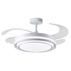 Ceiling fan DC BYBLOS white, 4 retractable blades, 72W LED 3000|4000|6000K, H.30/35xD.108/50cm