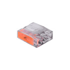 Ligador de pressão 3 polos 0,5-2,5mm2 450V 24A em policarbonato transparente/laranja (cx 100pcs)