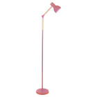 Lámpara de pie TEACHER 1xE27 Al.150xD.22cm Rosa mate/Madera