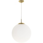 Suspensão GLOBAL 1xE27 Alt.Reg.xD.35cm dourado/branco