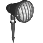 Foco com espigão JACINTO IP54 1xE27 L.23xAlt.23xD.17cm alumínio preto