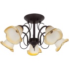 Plafond MARSELLA 5xE14 Alt.25xD.60cm castanho