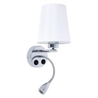 Aplique IDEA 1x3W LED+1x40WE27 240lm 4000K C.14xL.16,5xAlt.26cm branco/cromado