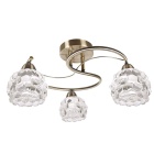 Plafond TULIPA GLASS 3xE14 Alt.23,1xD.45cm oxidado