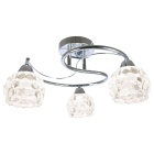 Plafond TULIPA GLASS 3xE14 Alt.23,1xD.45cm cromado