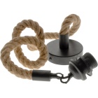 Suspensão CREMILDA 1xE27 Alt.Reg.xD.10cm em corda, cor preto