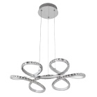 Suspensão DRAGON 1x48W LED 4800lm 4000K Alt.Reg.xD.52cm cromado com cristais