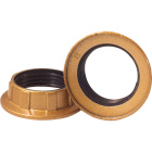 Gold shade ring for E14 threaded lampholder, in bakelite