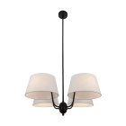 Candeeiro de tecto MARIZA 4xE14 preto com 4 abatjours bege