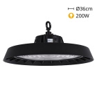 Campânula MEGAVISION IP65 1x200W LED 30000lm (150lm/W) 6500K 90° Alt.11xD.36cm preto