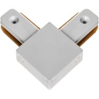 Conector "L" para calha LINE PRO X2 (2 condutores) em alumínio branco
