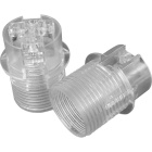 Transparent E14 2-pieces lampholder with half threaded outer shell, in thermoplastic resin