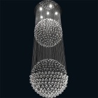 Ceiling Lamp PLANET round 6xGU10 H.190xD.60cm Nickel-Plated Plate and Crystals