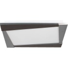 Plafond CORINDON quadrado 2xG11 PL C.54xL.39xAlt.5cm vidro wengue/níquel