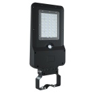 Aplique solar DALTON c/sensor e painel solar IP65 25W LED 3000lm 6000K 90° C.23,19xL.49,25xAlt.5,8cm