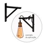 Base para aplique ESQUADRO quadrado C.3xL.19xAlt.22,6cm madeira preto