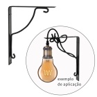 Base para aplique ESQUADRO quadrado C.3xL.18xAlt.24cm metal preto