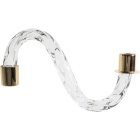 Crystal twisted arm 18cm transparent with chrome tips