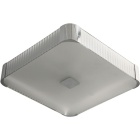 Plafond LIZETE quadrado 6xE27 C.54xL.54xAlt.10cm cinzento/cromado