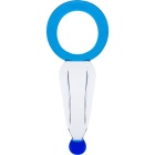 Argola de vidro 7,5xD.3cm azul/transparente