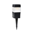 Foco com espigão ELISA 1xGX53 10W botão CCT (3cores) IP55 C.12,6xL.12,6xAlt.42,5cm preta