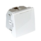 Safety Earth Socket (Schuko type) Horizontal Apertures (2Mod.) with Screwless terminals, hinged Lid