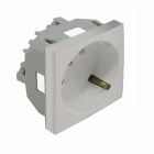 Safety Earth Socket (Schuko Type) QUADRA45 (2 modules) 16A 250Vac in alumina