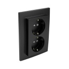 Tomada dupla schuko monobloco LOGUS90 com obturador 16A 250Vac preto mate