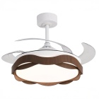 Ceiling fan DC ONDAS oak, 4 retractable blades, 72W LED 3000|4000|6000K, H.35xD.108/50cm