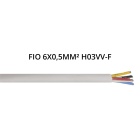 Cabo H03VV-F 6x0,5mm² para fita LED RGB+W (6 condutores de cores diferentes)