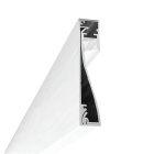 Perfil de superfície 80x16,1mm p/ rodapé ou parede, iluminação por fitaLED, branco c/difusor opalino
