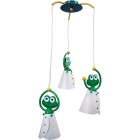 Suspensão SAPO 3xE14 Alt.Reg.xD.34cm verde/branco
